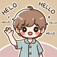 Full of energy! Cute "Hello Sticker"