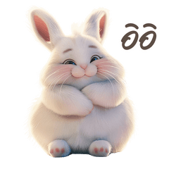 กระต่าย สีขาว อ้วนกลม น่ารัก v.2