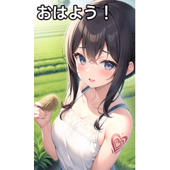 Tattooed girl working at a farm