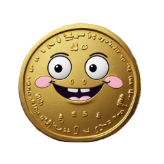 mysterious gold coin sticker English