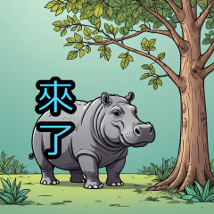 A cute hippo that speaks Taiwanese.