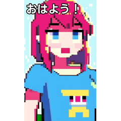 ドット絵のTシャツ女子
