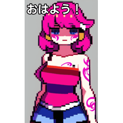 ドット絵のタトゥー女子