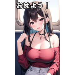 Train and long hair girl