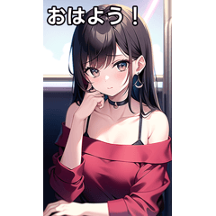 電車の中でピアス女子