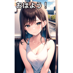 夏の電車とピアス女子