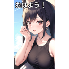 飛行機に乗るピアス女子