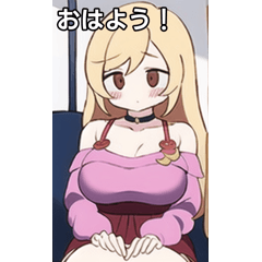 電車と金髪女子