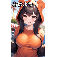 クマの着ぐるみ女子