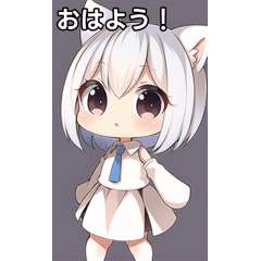 かわいい白猫ガール