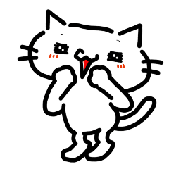 white cat nyanpi Sticker