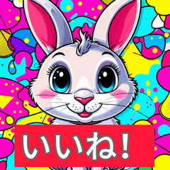 Cute and Vibrant Rabbit Stickers