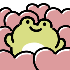 Heartful frog Sticker