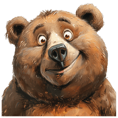หมีน้ำตาล : หน้าตลกมาก