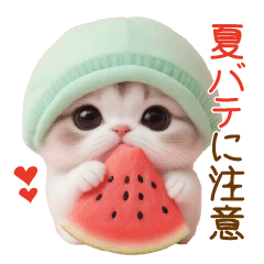 cute cat summer Sticker3 by keimaru