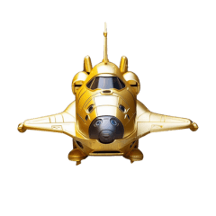 mysterious gold space shuttle English