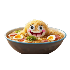 mysterious Ramen smile sticker English