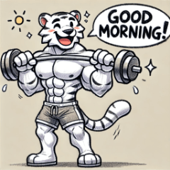 Workout Enthusiast White Tiger Stickers