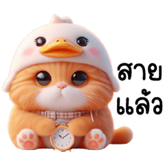 Orange Cat White Ducky