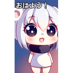 cute polar bear girl sticker
