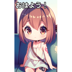 Summer train and tattoo girl sticker