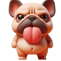 Big Tongue French Bulldog Funny Emoji