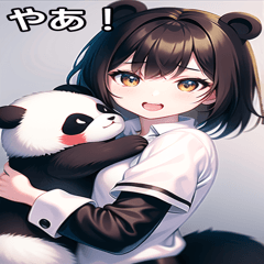 Panda and Girl-