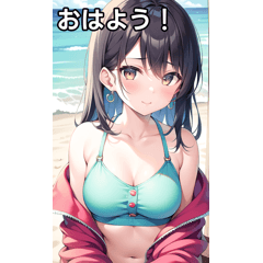 Summer clothes girls on the beach