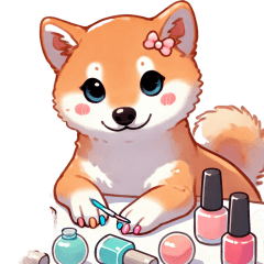 Kansai-ben (Osaka) Shiba Inu Nail Art