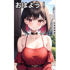 red eye pierced girl