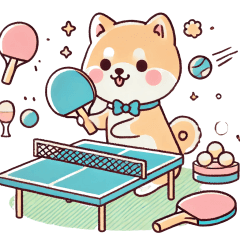 Kansai-ben (Osaka) Shiba Inu TableTennis