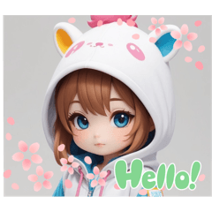 Aiko in cute hoodie