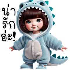 Cute little girl - dinosaur costume