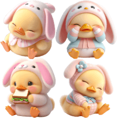 Multi-colored rotten duck and rabbit – LINE stickers | LINE STORE