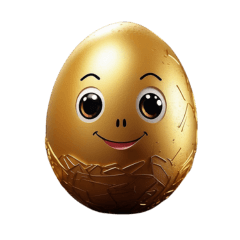 mysterious gold egg sticker English