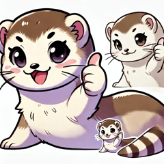 Cheerful Stoat Stickers