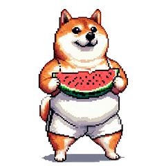 Pixel art enjoy summer fat shiba re