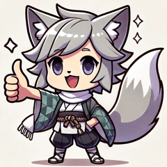 Cheerful Silver Fox Stickers