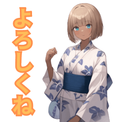 Summer limited cute girl in yukata