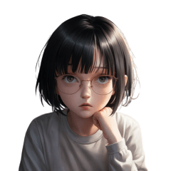 Glasses girl shorthair