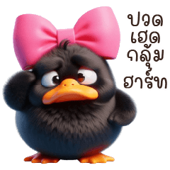 Black duck with pink bow