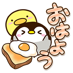 Small round penguin and chick Sticker