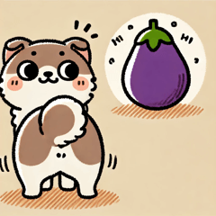 "Eggplant and Dog"