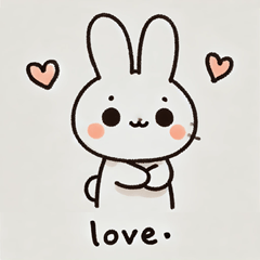 Child-like Rabbit Emotion Stickers