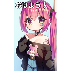電車内のタトゥー女子