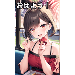 train and fireworks girl