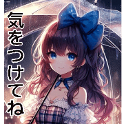 Anime cute umbrella girl daily language
