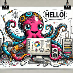 Techno Octopus Stickers