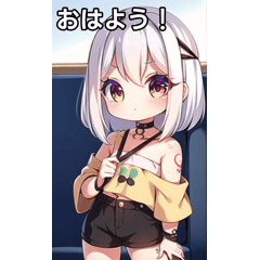 Train and white hair tattoo girl