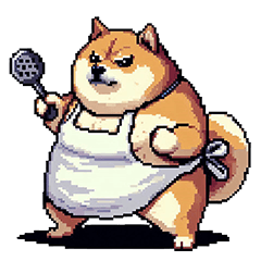 Pixel art fat shiba for wife